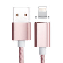 Weave Style 5V 2A 8 Pin to USB 2.0 Magnetic Data Cable, Cable Length: 1.2m(Pink)