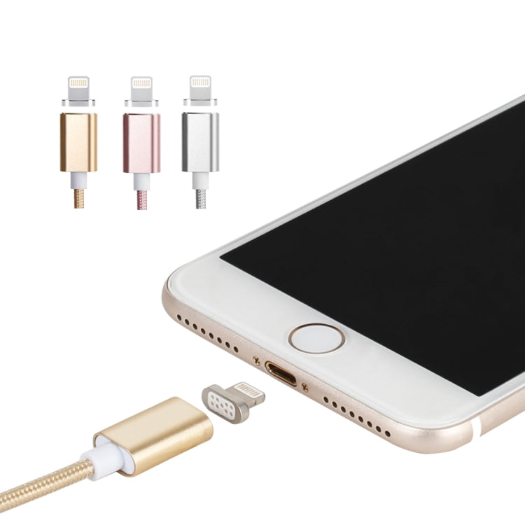 Weave Style 5V 2A 8 Pin to USB 2.0 Magnetic Data Cable, Cable Length: 1.2m(Gold)