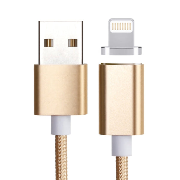 Weave Style 5V 2A 8 Pin to USB 2.0 Magnetic Data Cable, Cable Length: 1.2m(Gold)