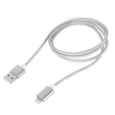 Weave Style 5V 2A 8 Pin to USB 2.0 Magnetic Data Cable, Cable Length: 1.2m(Silver)