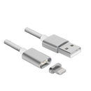 Weave Style 5V 2A 8 Pin to USB 2.0 Magnetic Data Cable, Cable Length: 1.2m(Silver)