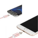 2 in 1 5V 2A Micro USB & 8 Pin to USB 2.0 Weave Style Magnetic Data Cable, Cable Length: 1.2m(Pink)