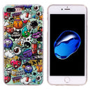 For iPhone 8 Plus & 7 Plus Noctilucent Rubbish Pattern IMD Workmanship Soft TPU Back Cover Case