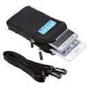 Universal Multi-function Plaid Texture Double Layer Zipper Sports Waist Bag / Shoulder Bag for iPhone X & 7 & 7 Plus / Galaxy S9+ / S8+ / Note 8 / Sony Xperia Z5 / Huawei Mate 8, Size: 16.5 x 9.0 x 3.0cm(Black)