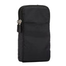 Universal Multi-function Plaid Texture Double Layer Zipper Sports Waist Bag / Shoulder Bag for iPhone X & 7 & 7 Plus / Galaxy S9+ / S8+ / Note 8 / Sony Xperia Z5 / Huawei Mate 8, Size: 16.5 x 9.0 x 3.0cm(Black)