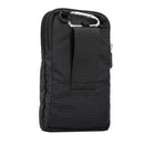 Universal Multi-function Plaid Texture Double Layer Zipper Sports Waist Bag / Shoulder Bag for iPhone X & 7 & 7 Plus / Galaxy S9+ / S8+ / Note 8 / Sony Xperia Z5 / Huawei Mate 8, Size: 16.5 x 9.0 x 3.0cm(Black)