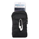 Universal Multi-function Plaid Texture Double Layer Zipper Sports Waist Bag / Shoulder Bag for iPhone X & 7 & 7 Plus / Galaxy S9+ / S8+ / Note 8 / Sony Xperia Z5 / Huawei Mate 8, Size: 16.5 x 9.0 x 3.0cm(Black)