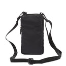 Universal Multi-function Plaid Texture Double Layer Zipper Sports Waist Bag / Shoulder Bag for iPhone X & 7 & 7 Plus / Galaxy S9+ / S8+ / Note 8 / Sony Xperia Z5 / Huawei Mate 8, Size: 16.5 x 9.0 x 3.0cm(Black)
