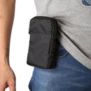 Universal Multi-function Plaid Texture Double Layer Zipper Sports Waist Bag / Shoulder Bag for iPhone X & 7 & 7 Plus / Galaxy S9+ / S8+ / Note 8 / Sony Xperia Z5 / Huawei Mate 8, Size: 16.5 x 9.0 x 3.0cm(Black)