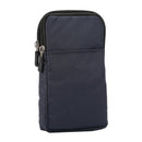 Universal Multi-function Plaid Texture Double Layer Zipper Sports Waist Bag / Shoulder Bag for iPhone X & 7 & 7 Plus / Galaxy S9+ / S8+ / Note 8 / Sony Xperia Z5 / Huawei Mate 8, Size: 16.5 x 9.0 x 3.0cm(Dark Blue)
