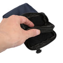 Universal Multi-function Plaid Texture Double Layer Zipper Sports Waist Bag / Shoulder Bag for iPhone X & 7 & 7 Plus / Galaxy S9+ / S8+ / Note 8 / Sony Xperia Z5 / Huawei Mate 8, Size: 16.5 x 9.0 x 3.0cm(Dark Blue)