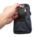 Universal Multi-function Plaid Texture Double Layer Zipper Sports Waist Bag / Shoulder Bag for iPhone X & 7 & 7 Plus / Galaxy S9+ / S8+ / Note 8 / Sony Xperia Z5 / Huawei Mate 8, Size: 16.5 x 9.0 x 3.0cm(Dark Blue)