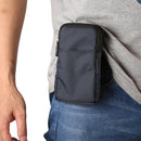 Universal Multi-function Plaid Texture Double Layer Zipper Sports Waist Bag / Shoulder Bag for iPhone X & 7 & 7 Plus / Galaxy S9+ / S8+ / Note 8 / Sony Xperia Z5 / Huawei Mate 8, Size: 16.5 x 9.0 x 3.0cm(Dark Blue)