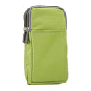 Universal Multi-function Plaid Texture Double Layer Zipper Sports Waist Bag / Shoulder Bag for iPhone X & 7 & 7 Plus / Galaxy S9+ / S8+ / Note 8 / Sony Xperia Z5 / Huawei Mate 8, Size: 16.5 x 9.0 x 3.0cm(Green)