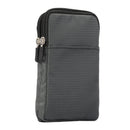 Universal Multi-function Plaid Texture Double Layer Zipper Sports Waist Bag / Shoulder Bag for iPhone X & 7 & 7 Plus / Galaxy S9+ / S8+ / Note 8 / Sony Xperia Z5 / Huawei Mate 8, Size: 16.5 x 9.0 x 3.0cm(Grey)