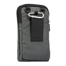 Universal Multi-function Plaid Texture Double Layer Zipper Sports Waist Bag / Shoulder Bag for iPhone X & 7 & 7 Plus / Galaxy S9+ / S8+ / Note 8 / Sony Xperia Z5 / Huawei Mate 8, Size: 16.5 x 9.0 x 3.0cm(Grey)