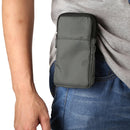Universal Multi-function Plaid Texture Double Layer Zipper Sports Waist Bag / Shoulder Bag for iPhone X & 7 & 7 Plus / Galaxy S9+ / S8+ / Note 8 / Sony Xperia Z5 / Huawei Mate 8, Size: 16.5 x 9.0 x 3.0cm(Grey)