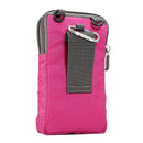 Universal Multi-function Plaid Texture Double Layer Zipper Sports Waist Bag / Shoulder Bag for iPhone X & 7 & 7 Plus / Galaxy S9+ / S8+ / Note 8 / Sony Xperia Z5 / Huawei Mate 8, Size: 16.5 x 9.0 x 3.0cm(Magenta)