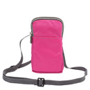 Universal Multi-function Plaid Texture Double Layer Zipper Sports Waist Bag / Shoulder Bag for iPhone X & 7 & 7 Plus / Galaxy S9+ / S8+ / Note 8 / Sony Xperia Z5 / Huawei Mate 8, Size: 16.5 x 9.0 x 3.0cm(Magenta)