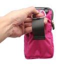 Universal Multi-function Plaid Texture Double Layer Zipper Sports Waist Bag / Shoulder Bag for iPhone X & 7 & 7 Plus / Galaxy S9+ / S8+ / Note 8 / Sony Xperia Z5 / Huawei Mate 8, Size: 16.5 x 9.0 x 3.0cm(Magenta)