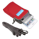 Universal Multi-function Plaid Texture Double Layer Zipper Sports Waist Bag / Shoulder Bag for iPhone X & 7 & 7 Plus / Galaxy S9+ / S8+ / Note 8 / Sony Xperia Z5 / Huawei Mate 8, Size: 16.5 x 9.0 x 3.0cm(Red)