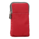 Universal Multi-function Plaid Texture Double Layer Zipper Sports Waist Bag / Shoulder Bag for iPhone X & 7 & 7 Plus / Galaxy S9+ / S8+ / Note 8 / Sony Xperia Z5 / Huawei Mate 8, Size: 16.5 x 9.0 x 3.0cm(Red)