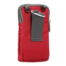 Universal Multi-function Plaid Texture Double Layer Zipper Sports Waist Bag / Shoulder Bag for iPhone X & 7 & 7 Plus / Galaxy S9+ / S8+ / Note 8 / Sony Xperia Z5 / Huawei Mate 8, Size: 16.5 x 9.0 x 3.0cm(Red)