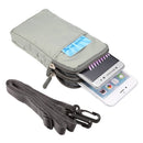 Universal Multi-function Plaid Texture Double Layer Zipper Sports Waist Bag / Shoulder Bag for iPhone X & 7 & 7 Plus / Galaxy S9+ / S8+ / Note 8 / Sony Xperia Z5 / Huawei Mate 8, Size: 16.5 x 9.0 x 3.0cm(Silver)