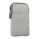 Universal Multi-function Plaid Texture Double Layer Zipper Sports Waist Bag / Shoulder Bag for iPhone X & 7 & 7 Plus / Galaxy S9+ / S8+ / Note 8 / Sony Xperia Z5 / Huawei Mate 8, Size: 16.5 x 9.0 x 3.0cm(Silver)
