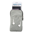 Universal Multi-function Plaid Texture Double Layer Zipper Sports Waist Bag / Shoulder Bag for iPhone X & 7 & 7 Plus / Galaxy S9+ / S8+ / Note 8 / Sony Xperia Z5 / Huawei Mate 8, Size: 16.5 x 9.0 x 3.0cm(Silver)