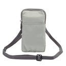 Universal Multi-function Plaid Texture Double Layer Zipper Sports Waist Bag / Shoulder Bag for iPhone X & 7 & 7 Plus / Galaxy S9+ / S8+ / Note 8 / Sony Xperia Z5 / Huawei Mate 8, Size: 16.5 x 9.0 x 3.0cm(Silver)