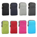 Universal Multi-function Plaid Texture Double Layer Zipper Sports Waist Bag / Shoulder Bag for iPhone X & 7 & 7 Plus / Galaxy S9+ / S8+ / Note 8 / Sony Xperia Z5 / Huawei Mate 8, Size: 16.5 x 9.0 x 3.0cm(Silver)