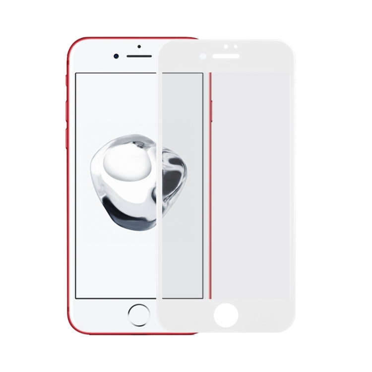 For iPhone 7 Plus 0.3mm 9H Surface Hardness 5D Curved Silk-screen Tempered Glass Screen Protector Film(White)