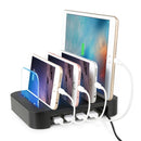 CE / RoHS Certificated Portable 5V 24W 4-USB Port Smart Quick Charger with 1.5m Charging Cable