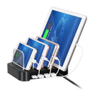 CE / RoHS Certificated Portable 5V 24W 4-USB Port Smart Quick Charger with 1.5m Charging Cable