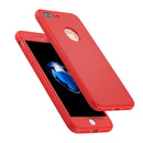 For iPhone 8 Plus & 7 Plus Stylish Lightweight 360 Degree Shockproof Detachable TPU + PC Combination Protective Case (Red)