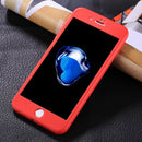 For iPhone 8 Plus & 7 Plus Stylish Lightweight 360 Degree Shockproof Detachable TPU + PC Combination Protective Case (Red)