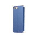 For iPhone 8 Plus & 7 Plus Horizontal Flip Leather Case with Call Display ID & Holder(Blue)