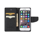 GOOSPERY FANCY DIARY for iPhone 8 Plus & 7 Plus Cross Texture Horizontal Flip Leather Case with Card Slots & Wallet & Holder(Black)