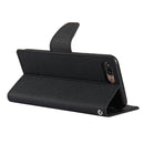 GOOSPERY FANCY DIARY for iPhone 8 Plus & 7 Plus Cross Texture Horizontal Flip Leather Case with Card Slots & Wallet & Holder(Black)