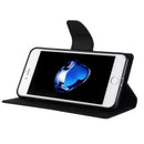 GOOSPERY FANCY DIARY for iPhone 8 Plus & 7 Plus Cross Texture Horizontal Flip Leather Case with Card Slots & Wallet & Holder(Black)