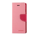 GOOSPERY FANCY DIARY for iPhone 8 Plus & 7 Plus Cross Texture Horizontal Flip Leather Case with Card Slots & Wallet & Holder(Pink)