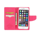 GOOSPERY FANCY DIARY for iPhone 8 Plus & 7 Plus Cross Texture Horizontal Flip Leather Case with Card Slots & Wallet & Holder(Pink)