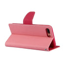 GOOSPERY FANCY DIARY for iPhone 8 Plus & 7 Plus Cross Texture Horizontal Flip Leather Case with Card Slots & Wallet & Holder(Pink)