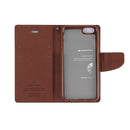 GOOSPERY FANCY DIARY for iPhone 8 Plus & 7 Plus Cross Texture Horizontal Flip Leather Case with Card Slots & Wallet & Holder(Taupe)