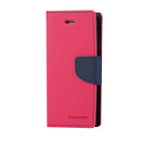 GOOSPERY FANCY DIARY for iPhone 8 Plus & 7 Plus Cross Texture Horizontal Flip Leather Case with Card Slots & Wallet & Holder(Magenta)