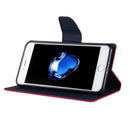 GOOSPERY FANCY DIARY for iPhone 8 Plus & 7 Plus Cross Texture Horizontal Flip Leather Case with Card Slots & Wallet & Holder(Magenta)