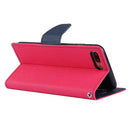 GOOSPERY FANCY DIARY for iPhone 8 Plus & 7 Plus Cross Texture Horizontal Flip Leather Case with Card Slots & Wallet & Holder(Magenta)
