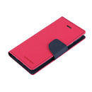 GOOSPERY FANCY DIARY for iPhone 8 Plus & 7 Plus Cross Texture Horizontal Flip Leather Case with Card Slots & Wallet & Holder(Magenta)