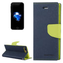 GOOSPERY FANCY DIARY for iPhone 8 Plus & 7 Plus Cross Texture Horizontal Flip Leather Case with Card Slots & Wallet & Holder(navy)